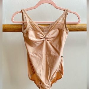 Luckyleo Cream Mesh Leotard